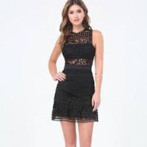 Bebe : Black lace bandeau dress